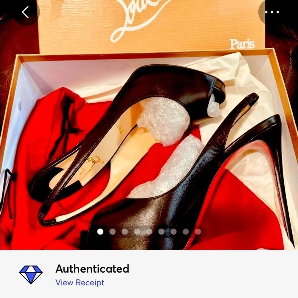Christian Louboutin, Private number kid leather sling back platform peep EU37.5
